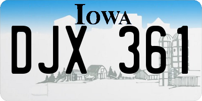 IA license plate DJX361