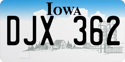 IA license plate DJX362