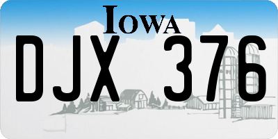 IA license plate DJX376