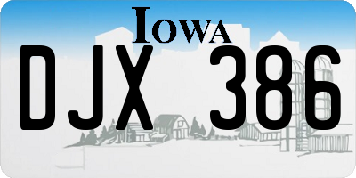 IA license plate DJX386