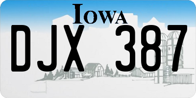 IA license plate DJX387