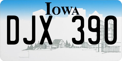 IA license plate DJX390