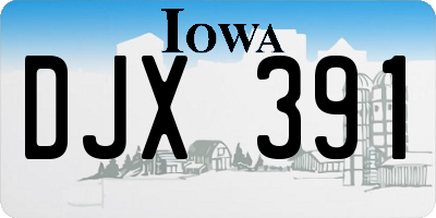 IA license plate DJX391