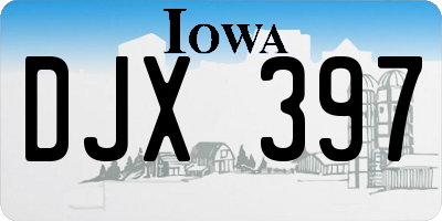 IA license plate DJX397