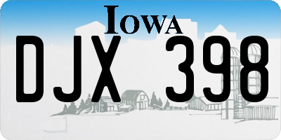IA license plate DJX398