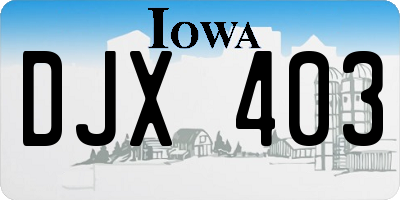 IA license plate DJX403