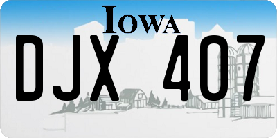 IA license plate DJX407