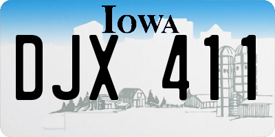 IA license plate DJX411