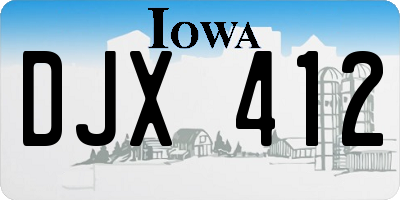 IA license plate DJX412