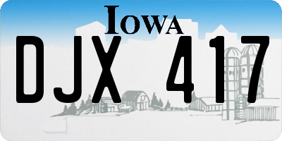 IA license plate DJX417