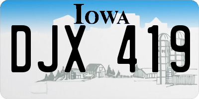 IA license plate DJX419