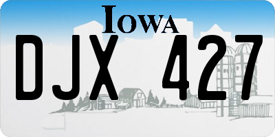 IA license plate DJX427