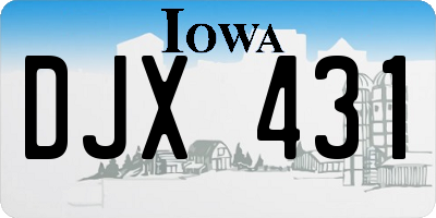 IA license plate DJX431
