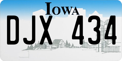 IA license plate DJX434