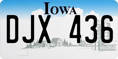 IA license plate DJX436