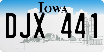 IA license plate DJX441