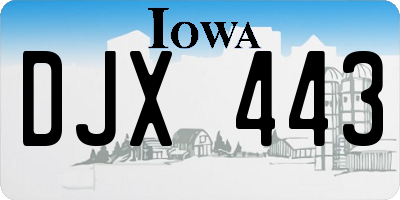 IA license plate DJX443