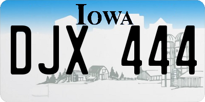 IA license plate DJX444