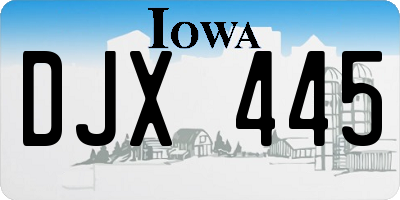 IA license plate DJX445