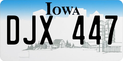 IA license plate DJX447