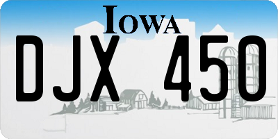 IA license plate DJX450