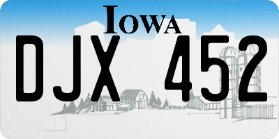 IA license plate DJX452
