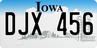 IA license plate DJX456