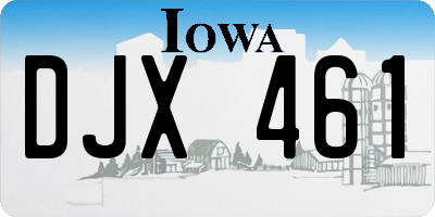 IA license plate DJX461