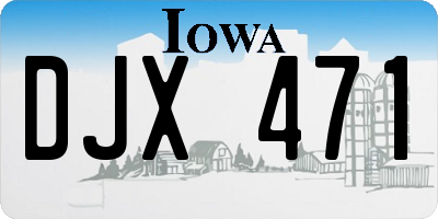 IA license plate DJX471