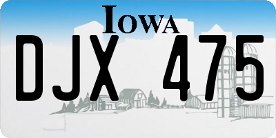 IA license plate DJX475