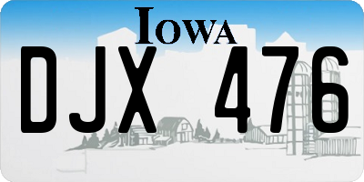 IA license plate DJX476