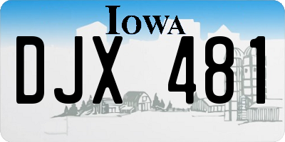 IA license plate DJX481