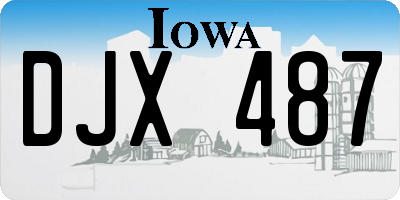 IA license plate DJX487