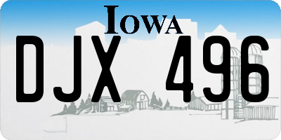 IA license plate DJX496