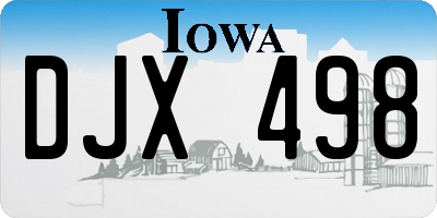 IA license plate DJX498