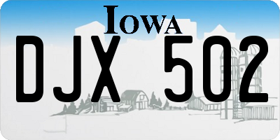 IA license plate DJX502