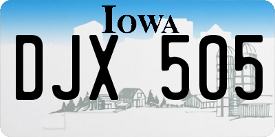 IA license plate DJX505