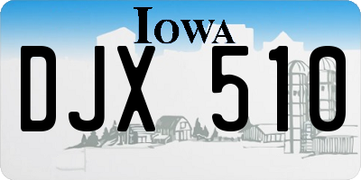 IA license plate DJX510