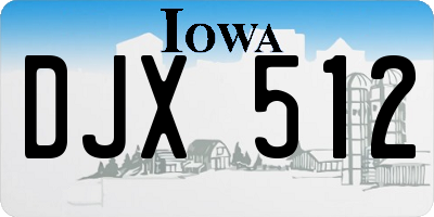 IA license plate DJX512