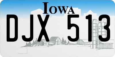 IA license plate DJX513