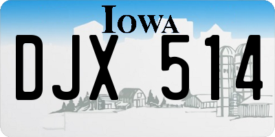 IA license plate DJX514