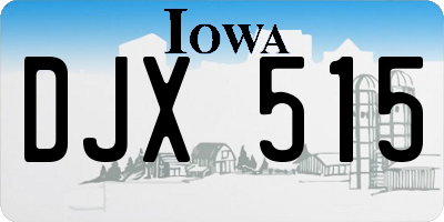 IA license plate DJX515