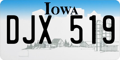 IA license plate DJX519