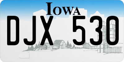 IA license plate DJX530