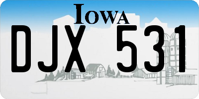 IA license plate DJX531