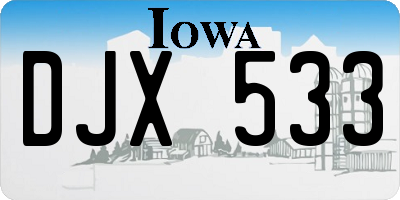 IA license plate DJX533