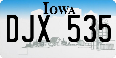 IA license plate DJX535