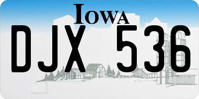 IA license plate DJX536