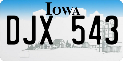 IA license plate DJX543