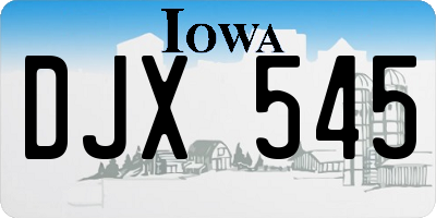 IA license plate DJX545